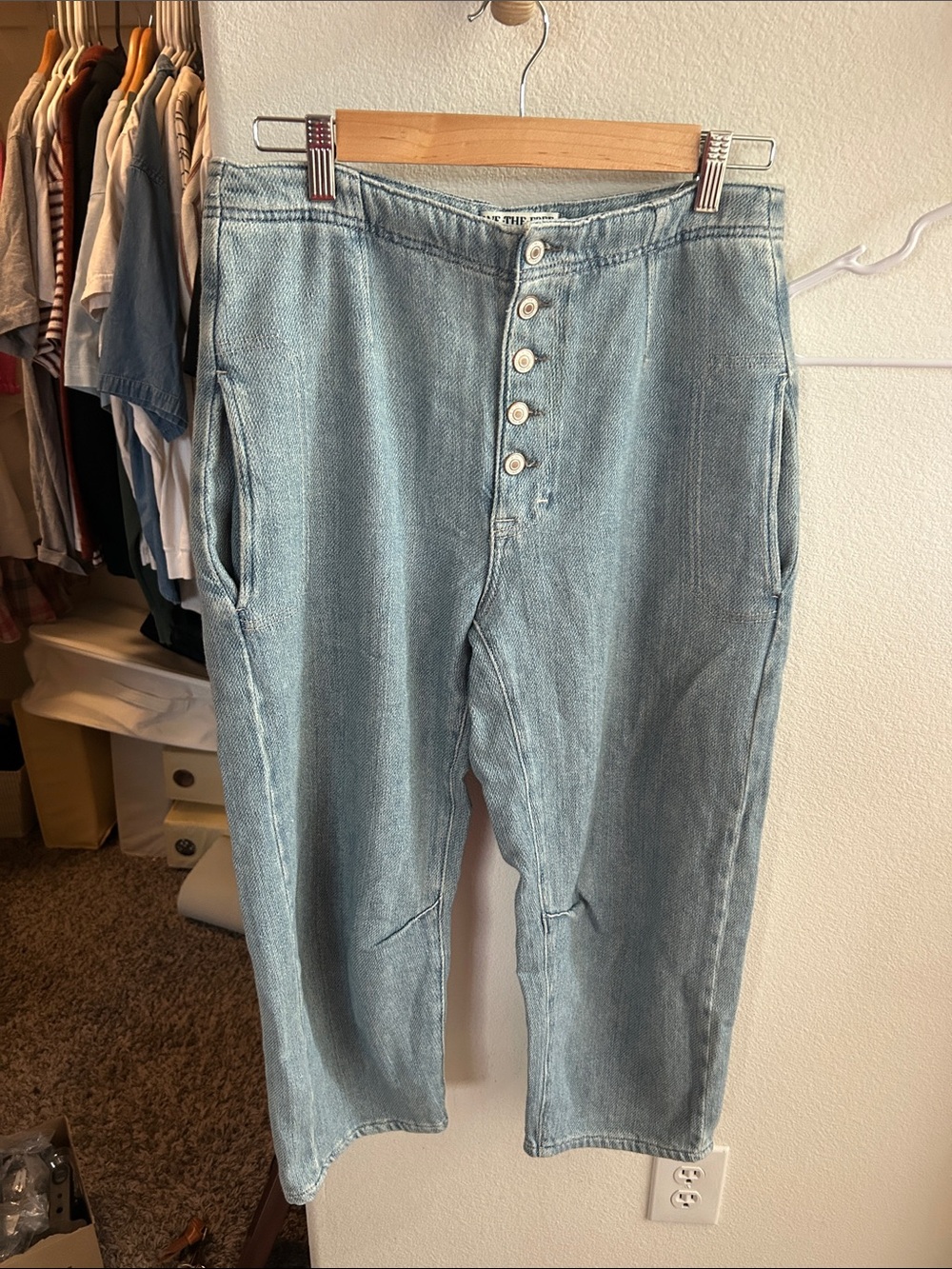 Light Blue Free People Women’s Barrel Jeans